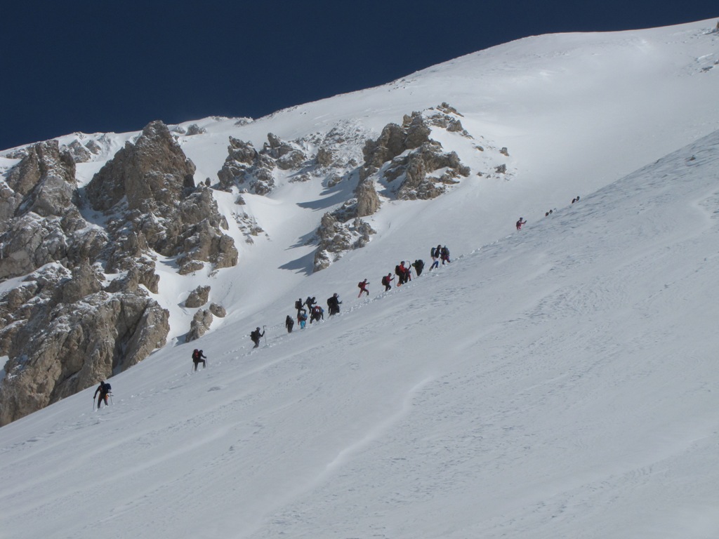 La traversata alta del Gran Sasso (da lontano)